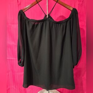 1. State Black Off-Shoulder Blouse